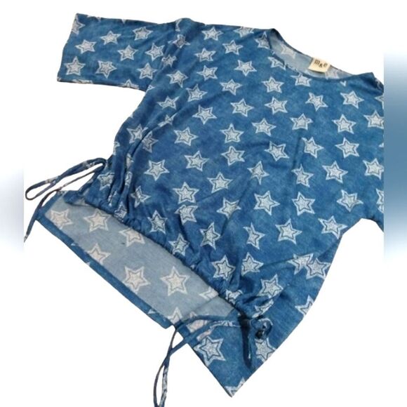 M&E Stars Summer Shirt Top SZ M - Picture 4 of 12